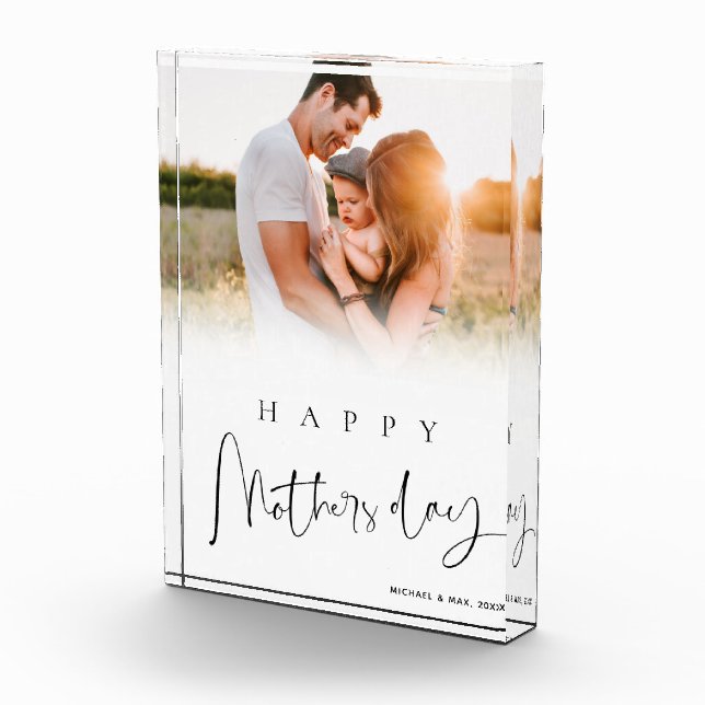 Modern Custom Happy Mothers Day Gift for Mum Photo Block (Right)