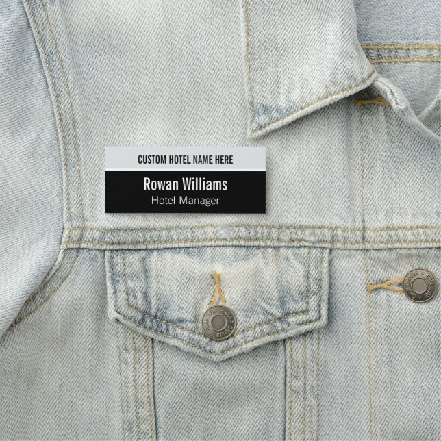 Modern Custom Hotel Employee Name Tag (In Situ)