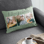 Modern Custom I Love You Daddy | 3 Photo Lumbar Cushion<br><div class="desc">This stylish modern 3 photo scatter cushion is the perfect gift for your dad, stepdad or grandpa for fathers day. The pillow features the text 'I LOVE YOU DADDY, LOTS OF LOVE, HUGS & KISSES XOXOXO', plus 3 of your favourite family pictures, with the same on the reverse. The text...</div>