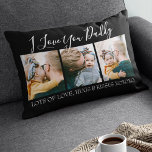 Modern Custom I Love You Daddy | 3 Photo Lumbar Cushion<br><div class="desc">Make this Father's Day special with a stylish modern gift that says 'I LOVE YOU DADDY'. Our 3 photo scatter cushion will not only add modern charm to his favourite chair, but each day it will remind him of the love, hugs and kisses from his favourite people. Personalise it today...</div>