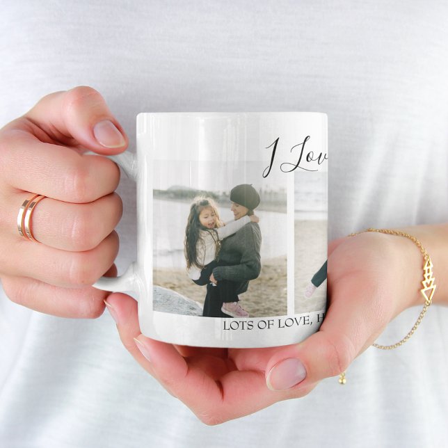Modern Custom I Love You Mum | 3 Photo Coffee Mug (Creator Uploaded)
