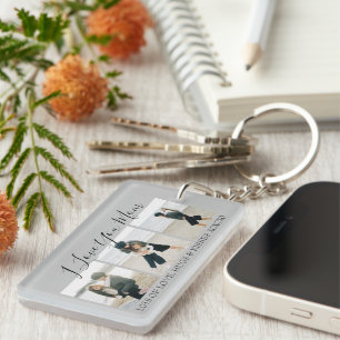 Modern Custom I Love You Mum 3 Photo Key Ring