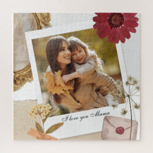 Modern Custom I Love You Mum Photo Jigsaw Puzzle