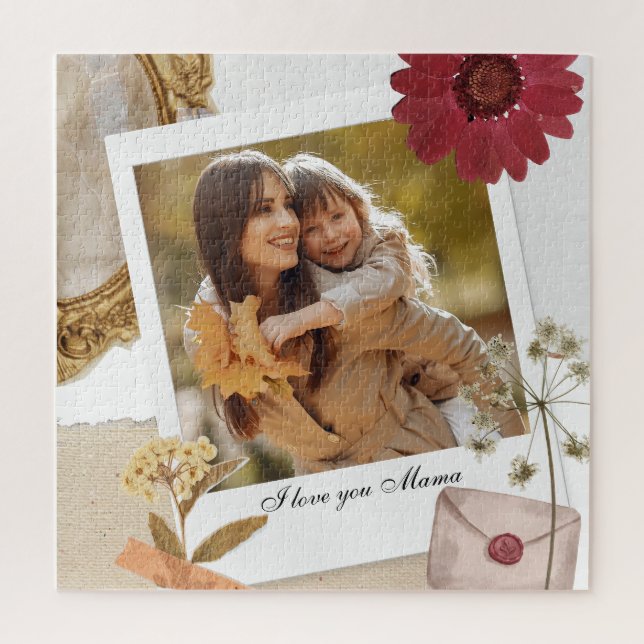 Modern Custom I Love You Mum Photo Jigsaw Puzzle (Vertical)