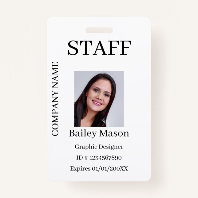 Modern Custom ID Staff Photo Badge ID Badge (Front)
