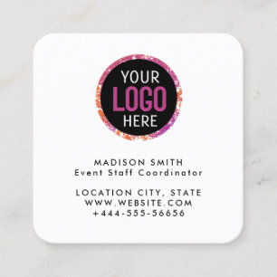 Modern  Custom Logo and QR Code Square Business Card