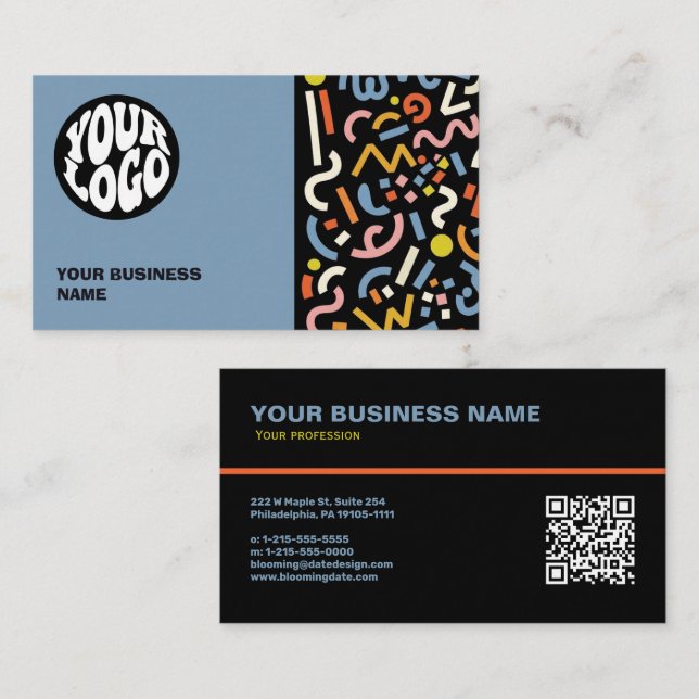 Modern Custom Logo and Scan QR Code Business Card (Front/Back)