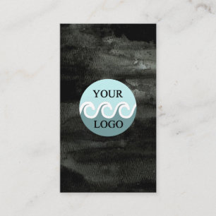 Modern custom logo aquarel black vertical business card