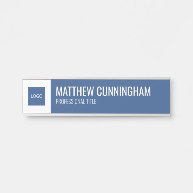 Modern Custom Logo Employee Name Job Title Door Sign (Front)