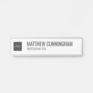 Modern Custom Logo Employee Name Job Title Door Sign
