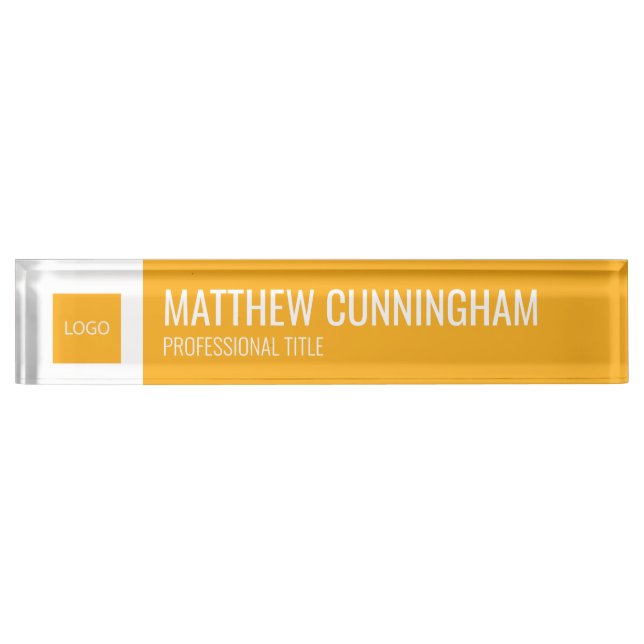 Modern Custom Logo Employee Name Job Title Nameplate (Front)