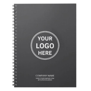 Modern Custom Logo Gray Corporate Business Notebook