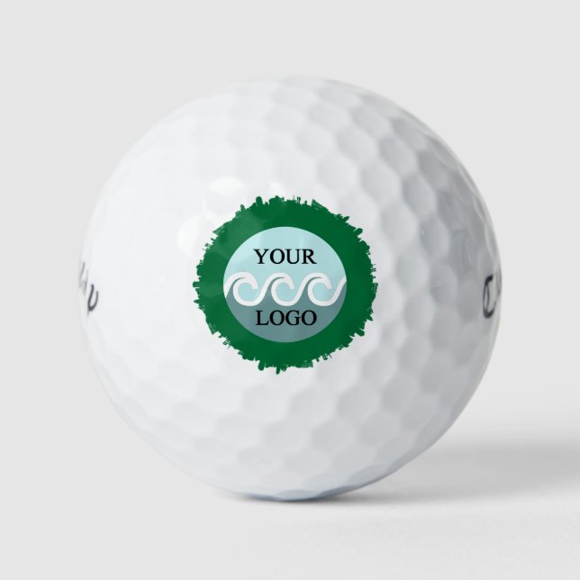 Modern custom logo green frame golf balls (Front)