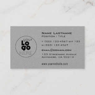 Modern Custom Logo Grey Masculine Business Cards