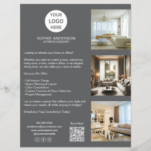 Modern Custom Logo Grey Professional Business Flyer