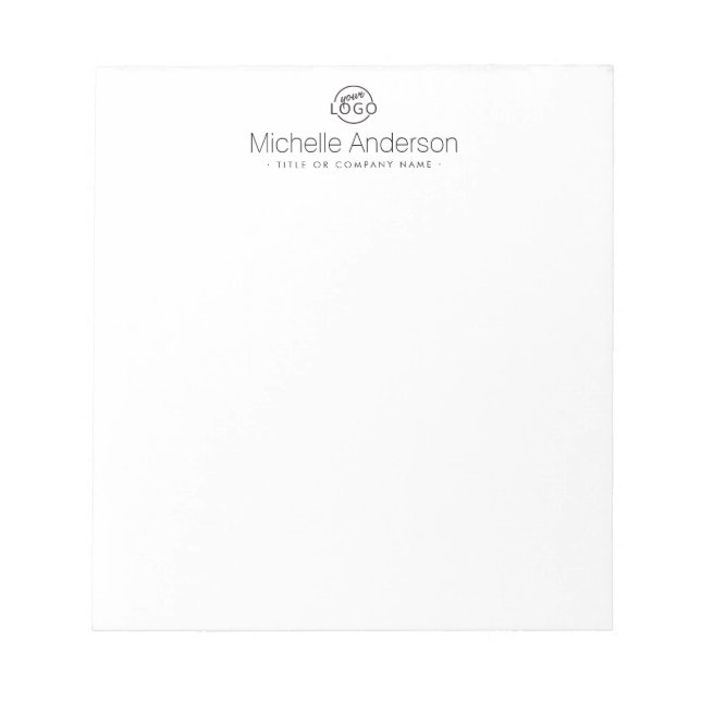 Modern custom logo minimalist white notepad (Front)