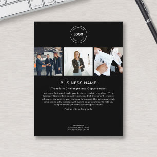 Modern Custom Logo Photo Black Corporate Business Flyer