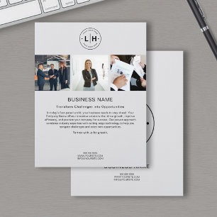 Modern Custom Logo Photo Corporate Business Grey Flyer