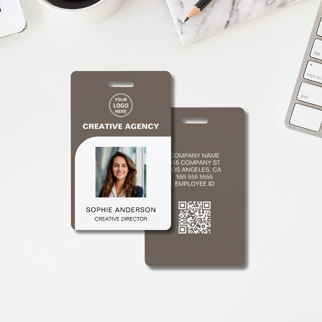 Modern Custom Logo Photo Employee Staff Name ID Badge (Modern Custom Logo Photo Employee Staff Name Badge)