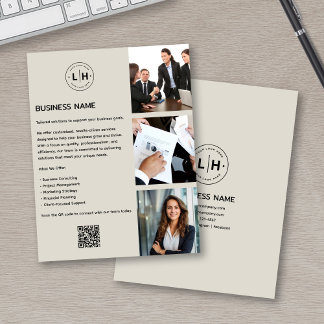 Modern Custom Logo Photo QR Business Flyer