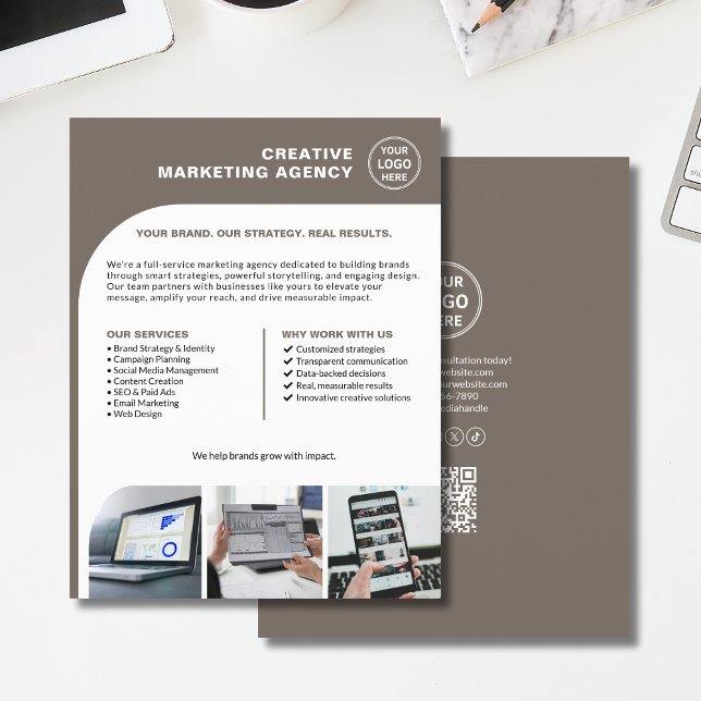 Modern Custom Logo Photo QR Marketing Business Flyer (Modern Custom Logo Photo QR Marketing Business Flyer)