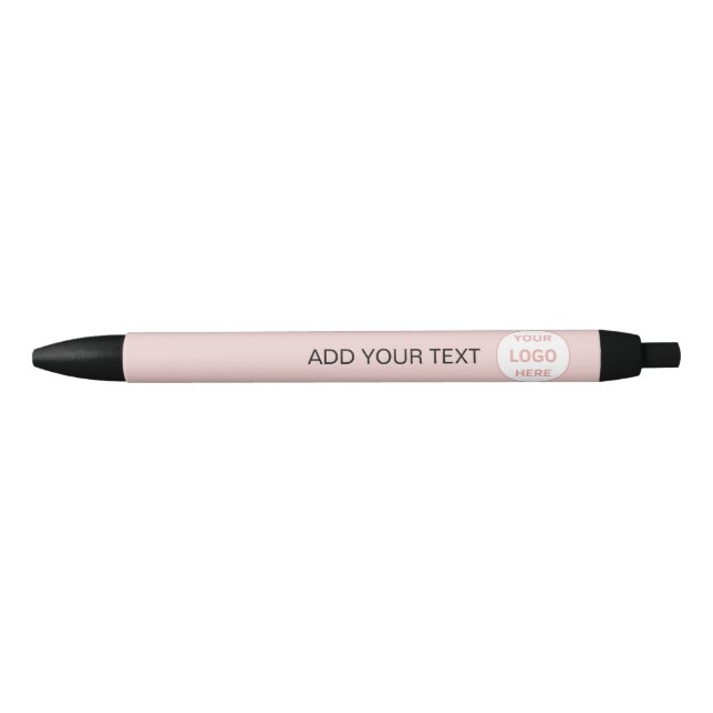 Modern Custom Logo Pink Business Black Ink Pen (Front)