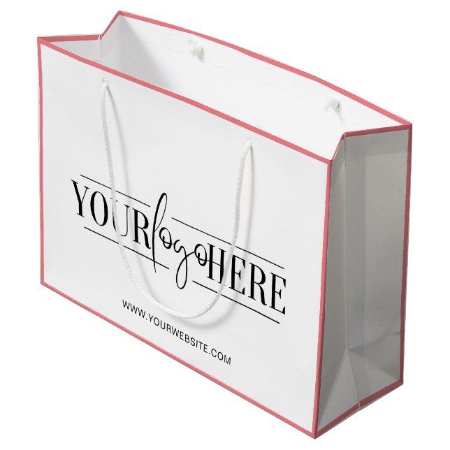 Modern custom logo printed boutique shopping bag (Back Angled)