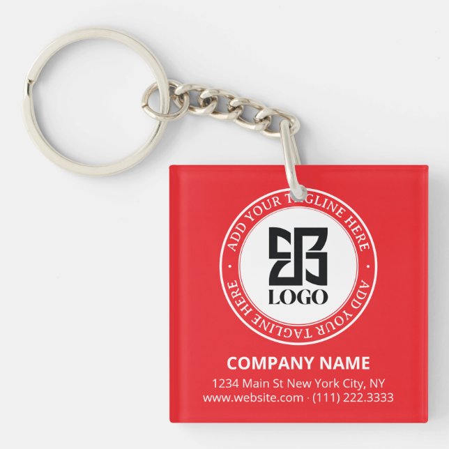 Modern Custom Logo QR Code Business Promotional Key Ring (Front)