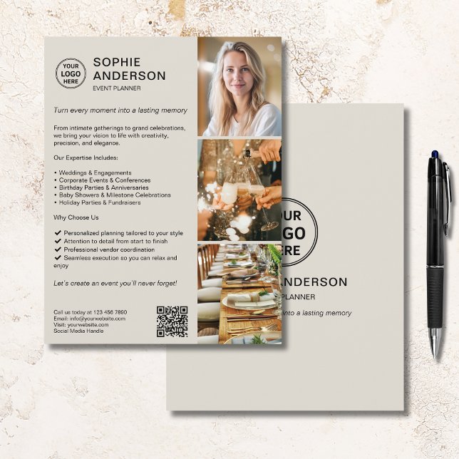 Modern Custom Logo QR Event Planner Promotional Flyer (Modern Custom Logo QR Event Planner Promotional Flyer)
