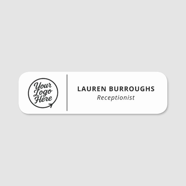 Modern Custom Logo Receptionist Name Tag (Front)