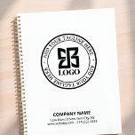 Modern Custom Logo Small Business Promotional Planner<br><div class="desc">Professional, minimal, and brand-forward — this custom logo black and white spiral planner is designed to combine productivity with polished branding. Featuring your circular badge-style logo and company details on the front cover and a “Scan to Connect” QR code on the back, this planner keeps your business visible every day....</div>