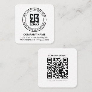 Modern Custom Logo Small Business Promotional Square Business Card