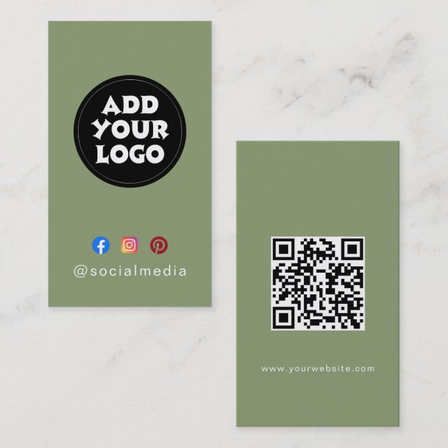 Modern Custom logo Social Media QR code website  Business Card (Front/Back)