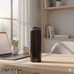 Modern Custom Logo Tumbler in Clean Black Design