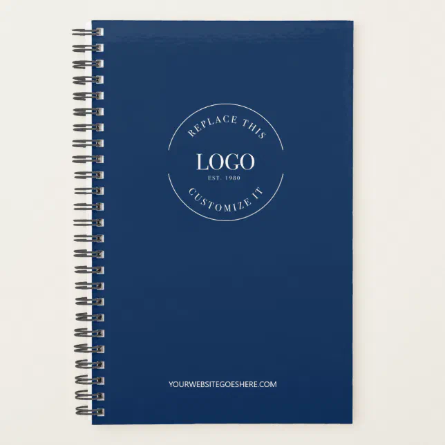 Modern Custom Logo website Royal blue Branded Planner | Zazzle.co.nz