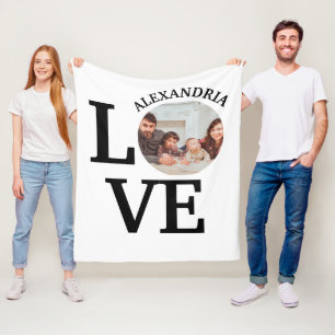 Modern Custom love photo template Fleece Blanket