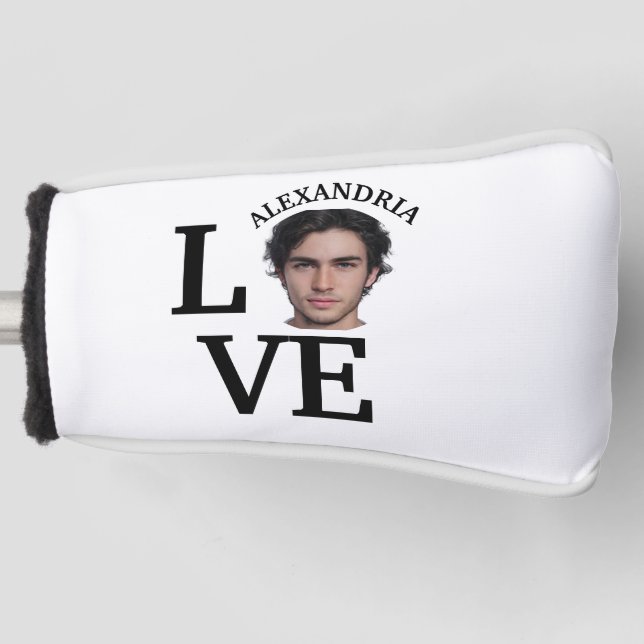 Modern Custom love photo template Golf Head Cover (Front)