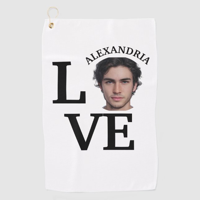 Modern Custom love photo template Golf Towel (Front)