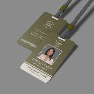 Modern Custom Luxury Olive Green with logo Badge ID Badge