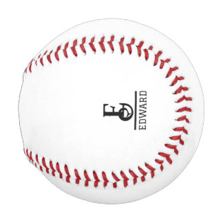 Modern Custom Monogram And Name  Baseball