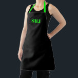 Modern custom monogram initials neon green black apron<br><div class="desc">Modern custom monogram initials neon green black Apron.
neon green letters,   black background.
you can choose your strap colour
great gift for mum,  dad,  friends and yourself!
Modern,  minimalist,  simple,  stylish design.

Great for cooks,  chefs,  pottery,  ceramics,  crafts,  work,  kitchen,  baking,  bbq,  grill,  and also businesses and stores,  etc</div>