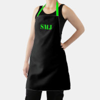 Modern custom monogram initials neon green black