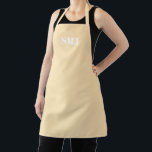 Modern custom monogram initials peach white apron<br><div class="desc">Modern custom monogram initials peach white Apron.
white letters,  light pink background.
you can choose your strap colour.
great gift for mum,  friends and yourself!
Modern,  minimalist,  simple,  stylish design.

Great for cooks,  chefs,  pottery,  ceramics,  crafts,  work,  kitchen,  baking,  bbq,  grill,  and also businesses and stores,  etc</div>