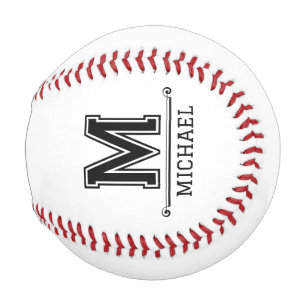 Modern Custom Monogram Name Baseball