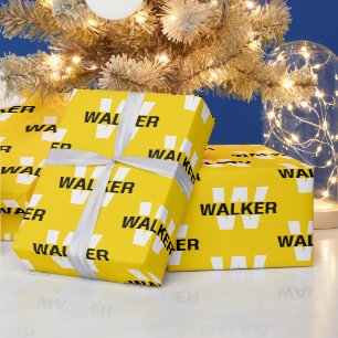 Modern Custom Monogram Name Gold Gift  Wrapping Paper