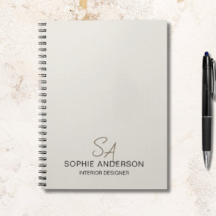 Modern Custom Monogram Professional Business Notebook