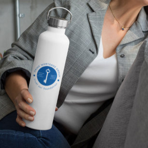 Modern Custom Mortgage Company Add Your Logo Water Bottle