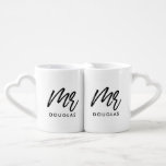 Modern custom Mr and Mr gay couple Coffee Mug Set<br><div class="desc">Mr and Mr couple mug set,  customisable with your own name and your favourite colours.</div>