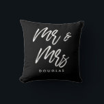 Modern custom Mr and Mrs Cushion<br><div class="desc">Mr and Mrs couple pillows,  customisable with your own name and your favourite colours.</div>