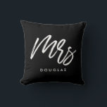 Modern custom Mrs Cushion<br><div class="desc">Mr and Mrs couple pillows, customisable with your own name and your favourite colours.</div>